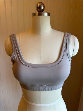 Workout Scoop Neck Bralette - Taupe